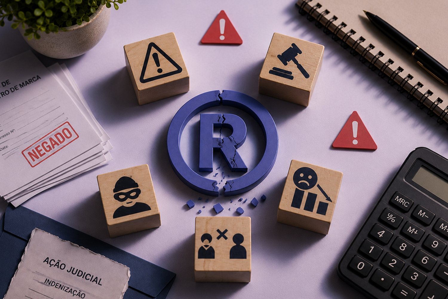 Imagem ilustrativa com os riscos de não registrar a sua marca