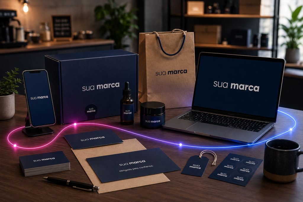 Objetos sob a mesa e documentos que explicam se MEI pode registrar marca.